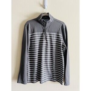 Banana Republic Sweatshirt‎ Mens Size L Gray Zip Long Sleeve 3/4 Pullover